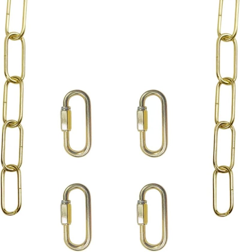 ECUDIS 20 Feet Pendant Light Fixture Chain, Lighting Hanging Chain Extension with Connection Locks, Lighting Chain Replacement for Chandelier, Plants, Fruit Basket (Brass) - Image 4